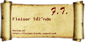 Fleiser Tünde névjegykártya